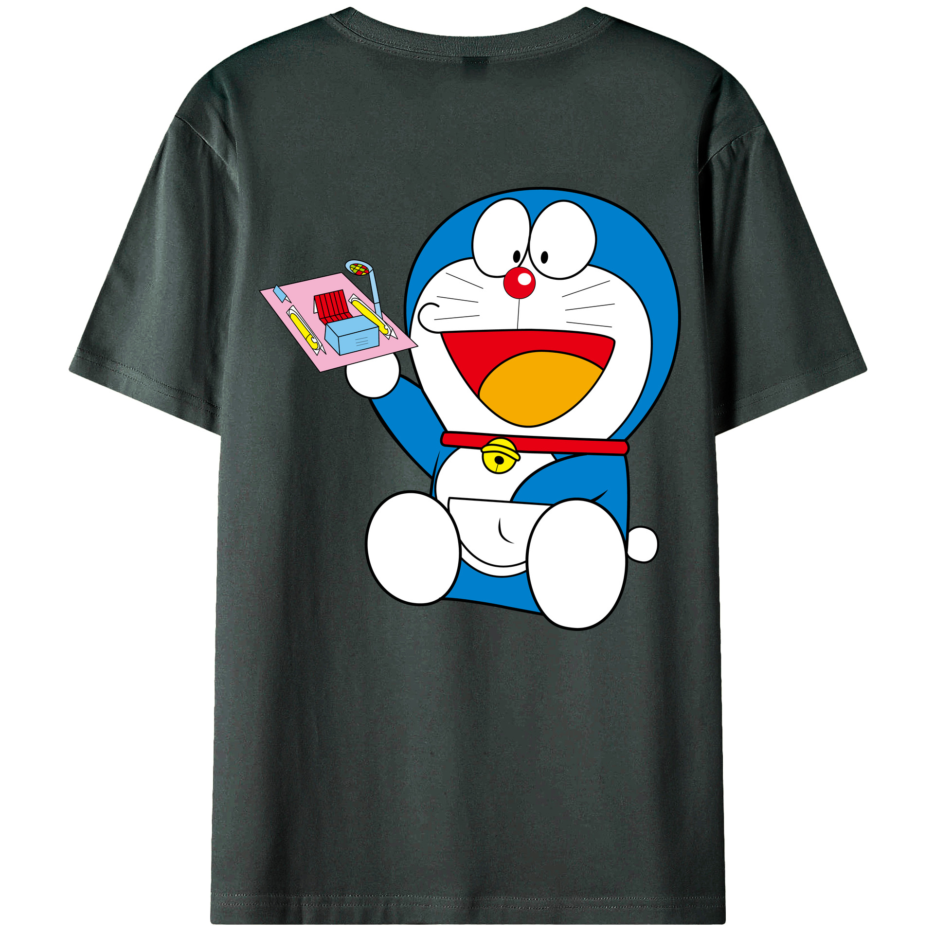 （画像用） ドラえもん Doraemon 綿100％ メンズ半袖Tシャツ（バックプリント） 通気性